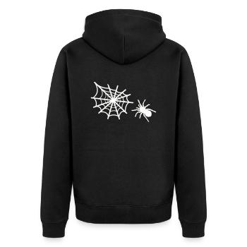 spider spider web - Unisex Premium Organic Zip Hoodie - black - Back - Nico (187cm)
