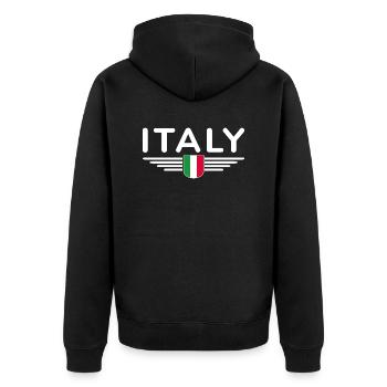 I Love Italy Tenue T-Shirt Design - Veste à capuche bio Premium Unisexe - noir - Dos - Nico (187cm)