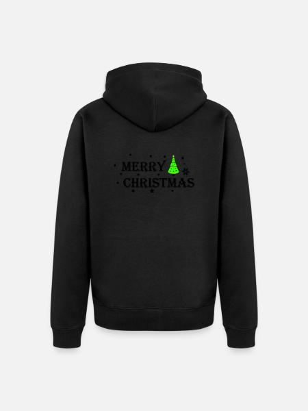 Merry Christmas - Unisex Premium Bio Zip Hoodie - Schwarz