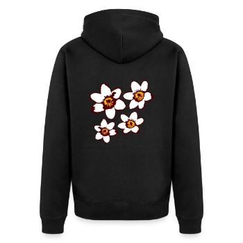 4 Marguerites Blanches Fleurs Printemps Été Fleurs - Veste à capuche bio Premium Unisexe - noir - Dos - Nico (187cm)