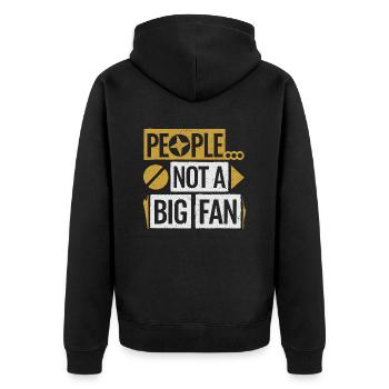 Humorously distanced - Unisex Premium Organic Zip Hoodie - black - Back - Nico (187cm)