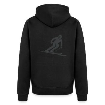 ski fahrer - Unisex Premium Bio Zip Hoodie - Schwarz - Hinten - Nico (187cm)