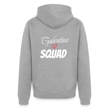 Galentine squad - Veste à capuche bio Premium Unisexe - gris chiné - Dos - Nico (187cm)