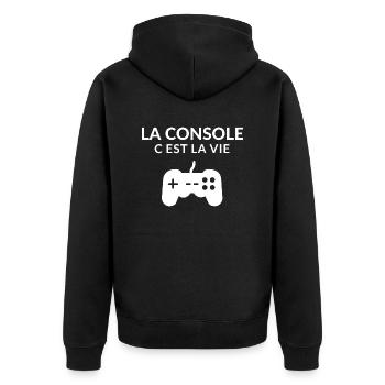 la console c est la vie.Geek,Gamer,Gaming,Humour - Veste à capuche bio Premium Unisexe - noir - Dos - Nico (187cm)