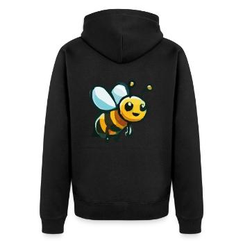 Dessin animé d’abeille - Veste à capuche bio Premium Unisexe - noir - Dos - Nico (187cm)