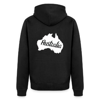 Australia - Unisex Premium Organic Zip Hoodie - black - Back - Nico (187cm)