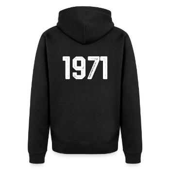 1971 Vintage Né Millésime 1971 Anniversaire 1971 - Veste à capuche bio Premium Unisexe - noir - Dos - Nico (187cm)