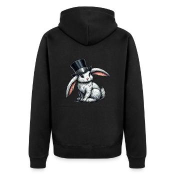 Cylindre de lapin - Veste à capuche bio Premium Unisexe - noir - Dos - Nico (187cm)