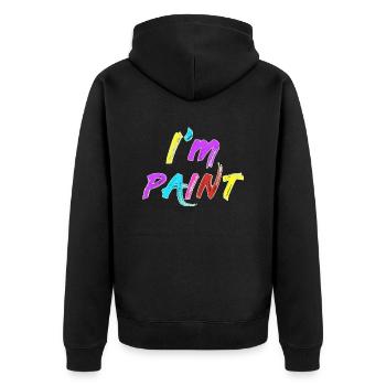 I'M PAINT - I Love to Finger Paint - Finger Paints - Unisex Premium Organic Zip Hoodie - black - Back - Nico (187cm)