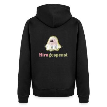 Hirngespenst - Unisex Premium Bio Zip Hoodie - Schwarz - Hinten - Nico (187cm)