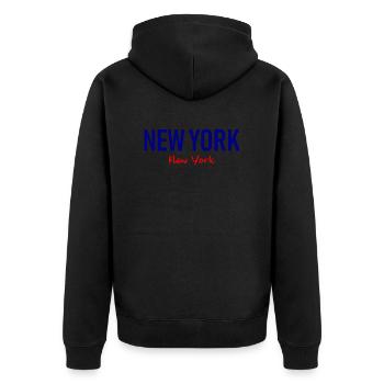 New York - Etats-Unis - Etats-Unis - Brooklyn - Harlem - Veste à capuche bio Premium Unisexe - noir - Dos - Nico (187cm)