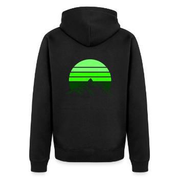 mountains mountains mountains - Unisex Premium Organic Zip Hoodie - black - Back - Nico (187cm)