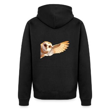 Schleiereule Tragen einer Sonnenbrille Winken von - Unisex Premium Bio Zip Hoodie - Schwarz - Hinten - Nico (187cm)