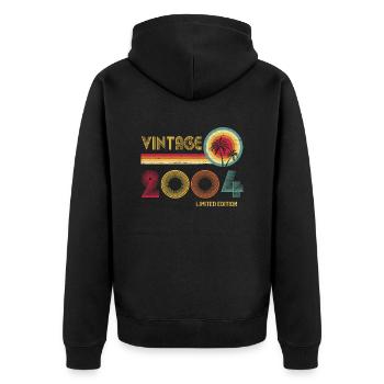 Millésime 2004 Edition Limitée – Rétro Sunset 21st - Veste à capuche bio Premium Unisexe - noir - Dos - Nico (187cm)