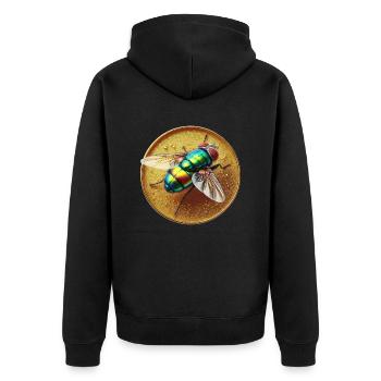Mouche colorée - Veste à capuche bio Premium Unisexe - noir - Dos - Nico (187cm)