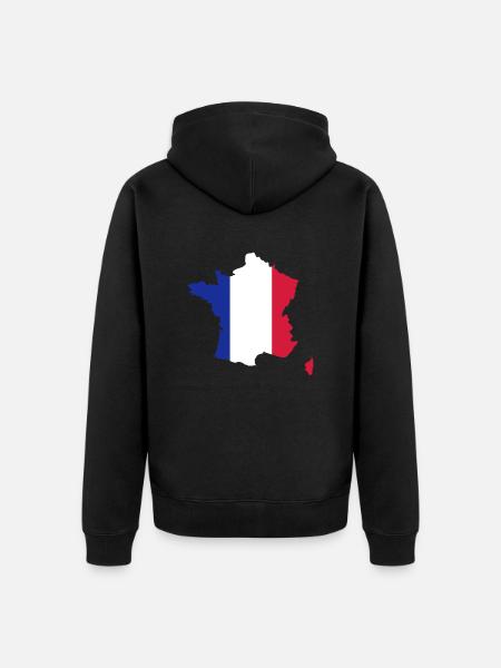 France - Unisex Premium Bio Zip Hoodie - Schwarz