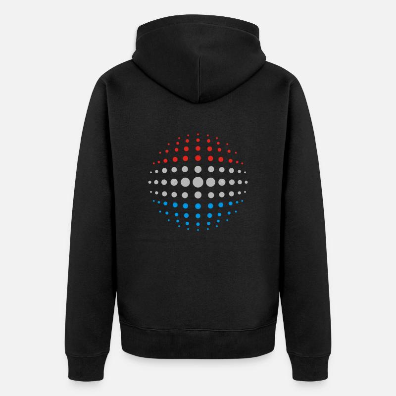 geo_dotsphere_luxembourg_3c01 - Unisex Premium Bio Zip Hoodie - Schwarz