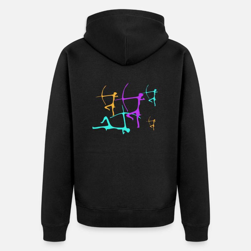 Bogenschützer 3 - Unisex Premium Bio Zip Hoodie - Schwarz