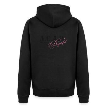 Up2u_ACAB_black - Unisex Premium Bio Zip Hoodie - Schwarz - Hinten - Nico (187cm)