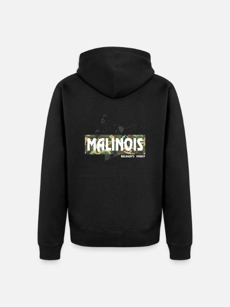 Malinois Camouflage Print - Unisex Premium Bio Zip Hoodie - Schwarz