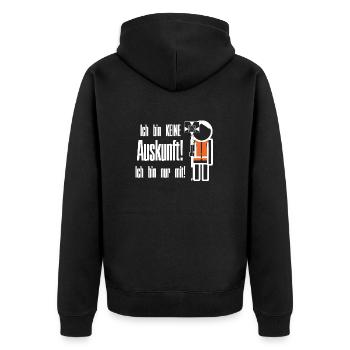Surveyor information - Unisex Premium Organic Zip Hoodie - black - Back - Nico (187cm)