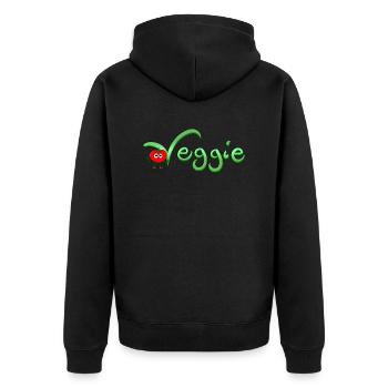 Veggie with tomato - Unisex Premium Organic Zip Hoodie - black - Back - Nico (187cm)