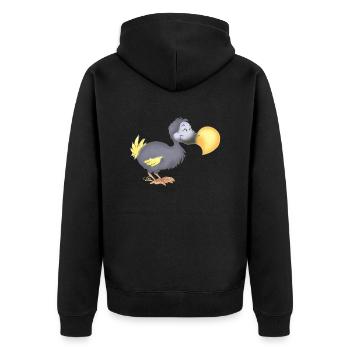 Dropsiger Dodo - Unisex Premium Organic Zip Hoodie - black - Back - Nico (187cm)