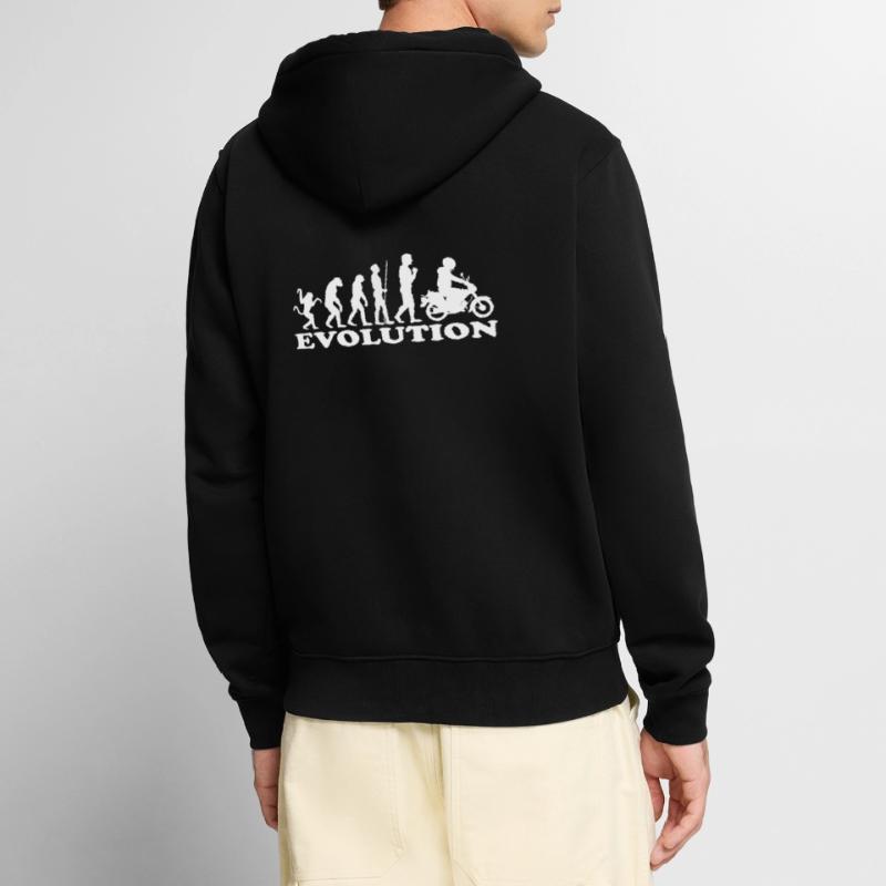 Evolution Moped Mofafahrer Mofa Geschenk idee Unisex Premium Bio Zip Hoodie