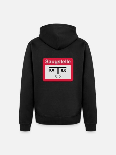 Saugstelle - Unisex Premium Bio Zip Hoodie - Schwarz