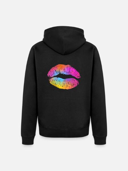 Aquarell Lippe - Unisex Premium Bio Zip Hoodie - Schwarz