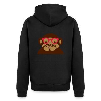 do not talk - Unisex Premium Organic Zip Hoodie - black - Back - Nico (187cm)