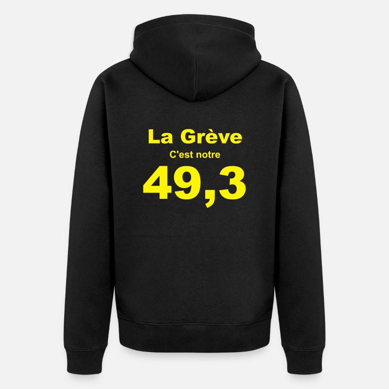 La grève - Veste à capuche bio Premium Unisexe - noir
