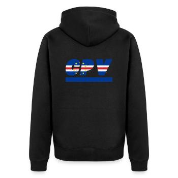 Cape Verde flag flag CPV - Unisex Premium Organic Zip Hoodie - black - Back - Nico (187cm)