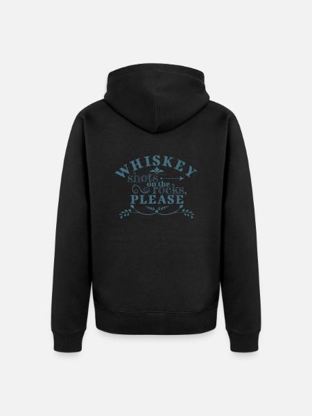 Whiskey shots on the rocks - Unisex Premium Organic Zip Hoodie - black