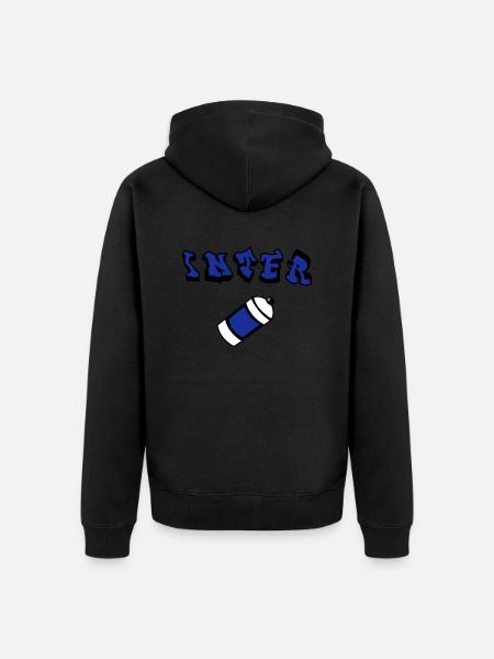 inter graffiti - Unisex Premium Organic Zip Hoodie - black