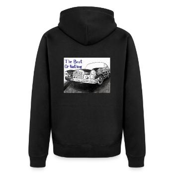 The best or nothing - Unisex Premium Organic Zip Hoodie - black - Back - Nico (187cm)