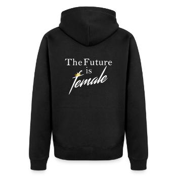 Female Future - Unisex Premium Bio Zip Hoodie - Schwarz - Hinten - Nico (187cm)