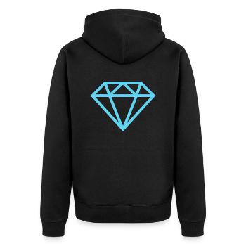 Diamant - Unisex Premium Bio Zip Hoodie - Schwarz - Hinten - Nico (187cm)