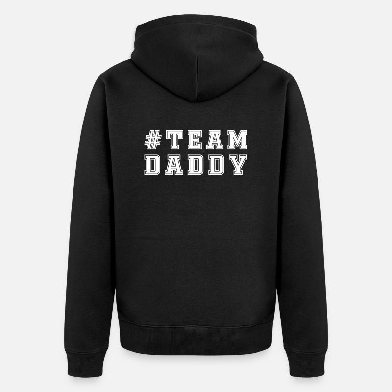 TEAM DADDY - Unisex Premium Bio Zip Hoodie - Schwarz