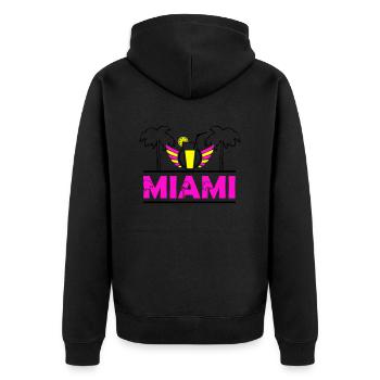 miami - Veste à capuche bio Premium Unisexe - noir - Dos - Nico (187cm)