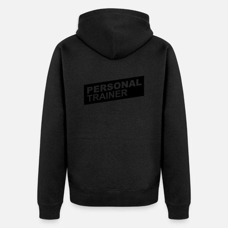 personal trainer black up - Unisex Premium Bio Zip Hoodie - Schwarz