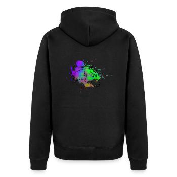 Pferdekopf - Unisex Premium Bio Zip Hoodie - Schwarz - Hinten - Nico (187cm)