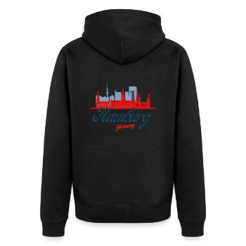 Hambourg - Veste à capuche bio Premium Unisexe - noir - Dos - Nico (187cm)