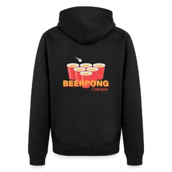 Beerpong - Jeu à boire - Veste à capuche bio Premium Unisexe - noir - Dos - Nico (187cm)