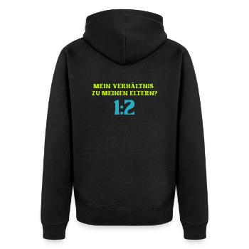 Mathematiker Witz Mathematik Mathe Lehrer Eltern - Unisex Premium Bio Zip Hoodie - Schwarz - Hinten - Nico (187cm)