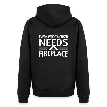 chop wood arboriculture woodworker - Unisex Premium Bio Zip Hoodie - Schwarz - Hinten - Nico (187cm)