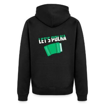 Let’s Polka Accordéon Pride - Veste à capuche bio Premium Unisexe - noir - Dos - Nico (187cm)