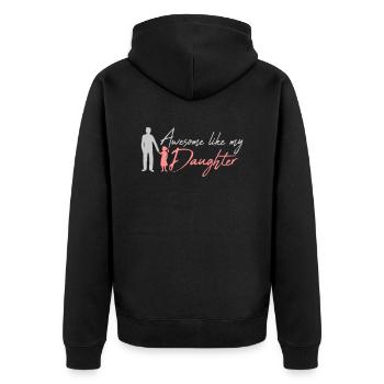 Awesome Like My Daughter - Unisex Premium Bio Zip Hoodie - Schwarz - Hinten - Nico (187cm)