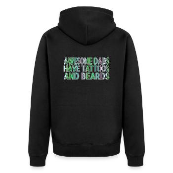beard accessory store chubby chaser facical hair - Unisex Premium Bio Zip Hoodie - Schwarz - Hinten - Nico (187cm)