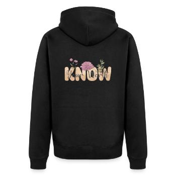 Selbstliebe Inspiration Energie Geschenk - Unisex Premium Bio Zip Hoodie - Schwarz - Hinten - Nico (187cm)